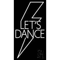 Flash Lets Dance LED Neon Sign 37" Tall x 20" Wide - inches Black Square Cut Acrylic Backing, with Dimmer - Premium built indoor Sign for Strip Club, Dance club, Décor, Bar.