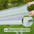 thumbnail image 6 of Light Blue and Cream Checkered Pattern Square Fitted Tablecloth with Elastic Edge,Square Table Cover,Washable Elastic Table Cover for Home Kitchen Party Decor 34"x34", 6 of 6