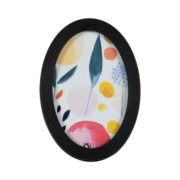 DesignOvation 4x6 Oval Black Decorative Tabletop Picture Frame