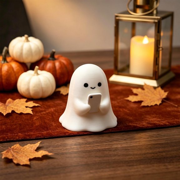 Dalxymotic Halloween Ghost Figurine, Mini Spooky Spirit Phone Ornament, Holiday Party Tabletop Accent, Spooky Table Decoration, Halloween Mini Figurine for Home, Shelf, Desk, Mantel