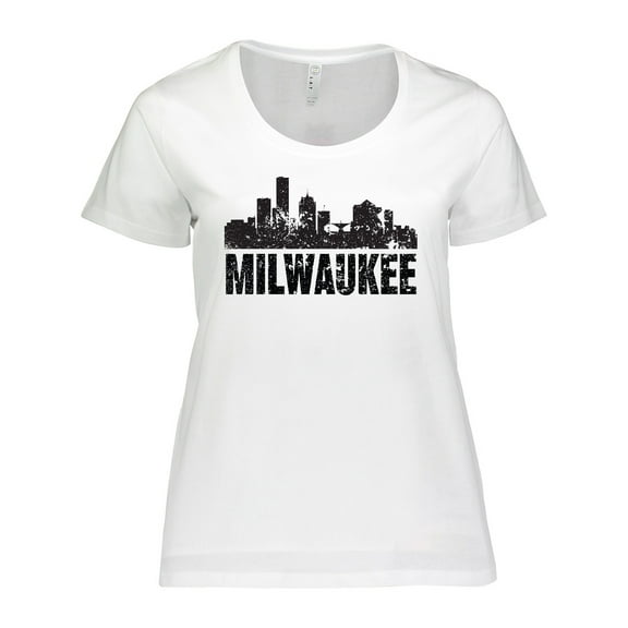 Inktastic Milwaukee Skyline Grunge Women's Plus Size T-Shirt