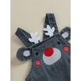 thumbnail image 5 of Suealasg Infant Baby Boy Girl Denim Suspender Jumpsuit Newborn Sleeveless Elk Print Overalls Hat Toddler Causal Bodysuit Clothes 0-24 Months, 5 of 8