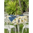 thumbnail image 3 of Outdoor Tablecloth with Umbrella Hole for Patio/Picnic/Party/Camping, Sunflowers Bee Waterproof Table Cloth Round Cover Washable, Summer Watercolor Farmhouse Country Yellow (Dia 60"), 3 of 8