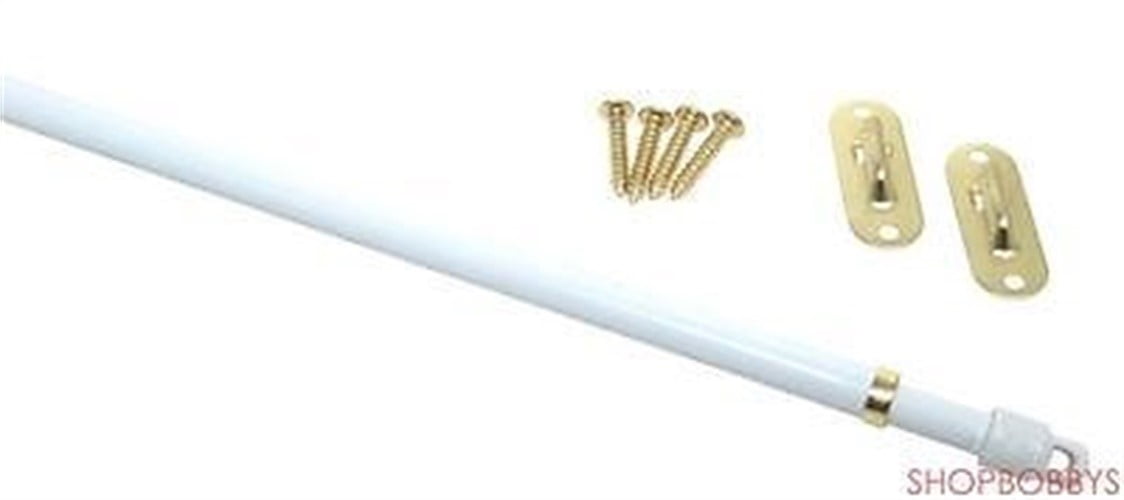 Mainstays Swivel End Sash Rod 8-3/4” 14” White Twin Pack 