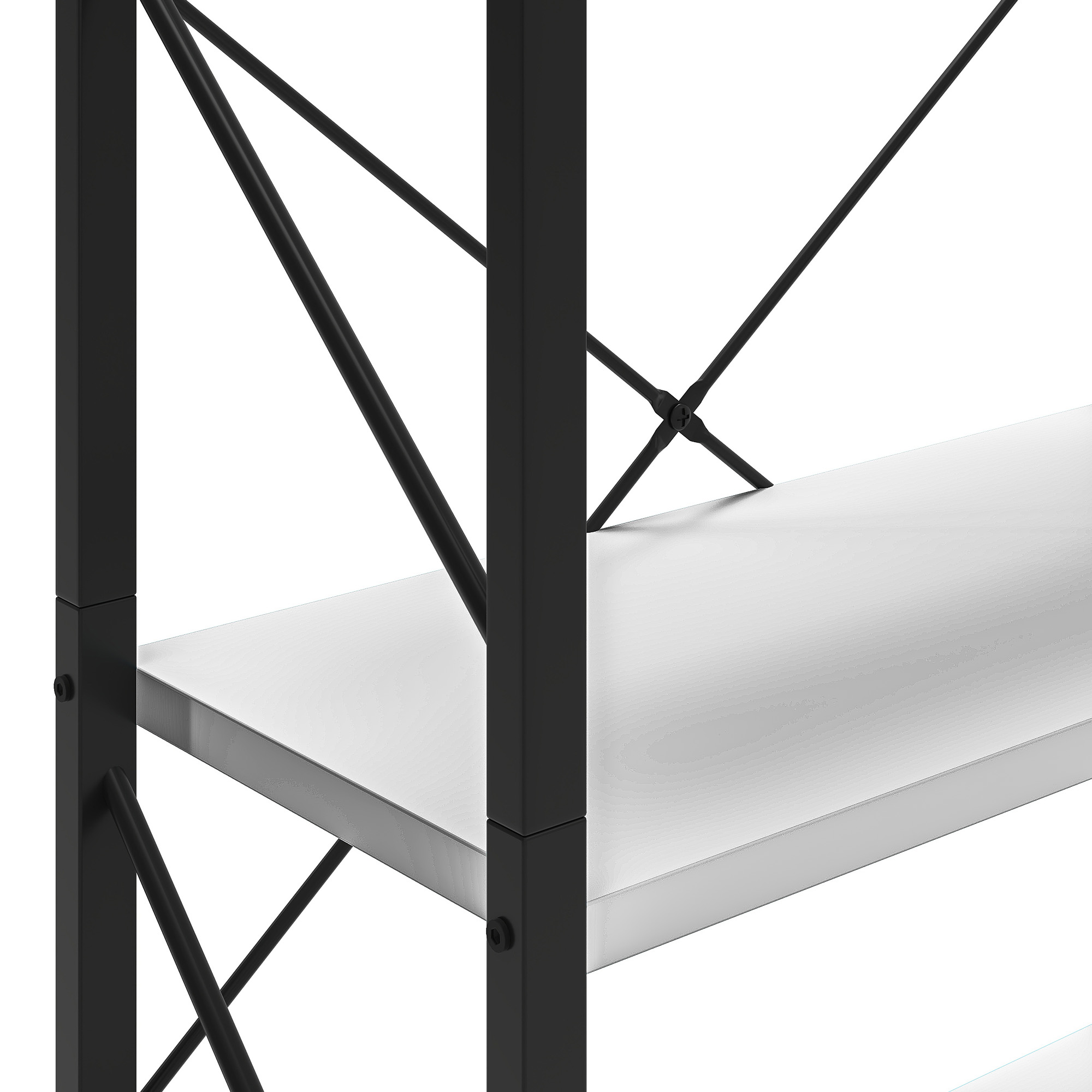 Uforic 5 Tier Bookshelf, Classically Home Office Bookcase Shelf Storage Organizer, Book Rack, White