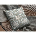 thumbnail image 4 of Geo Mandala Indoor/Outdoor Pillow in Orange and Light Blue on White 28x28, 4 of 5