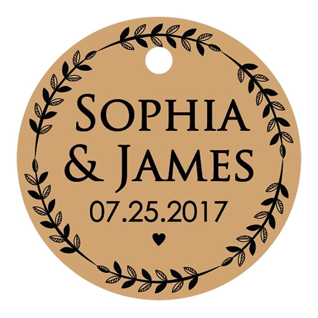 100 PCS Custom Made Round Hang Tags Personalized Wedding Favor Gift Paper Tags