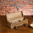 thumbnail image 3 of MyGift Vintage Brown Wood Single Bottle Wine Gift Box with Leatherette Straps, 3 of 5
