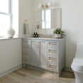 thumbnail image 2 of Ariel Taylor 55 In. Single Oval Sink Vanity With Carrara White Marble 0.75In Countertop In Grey, 2 of 11