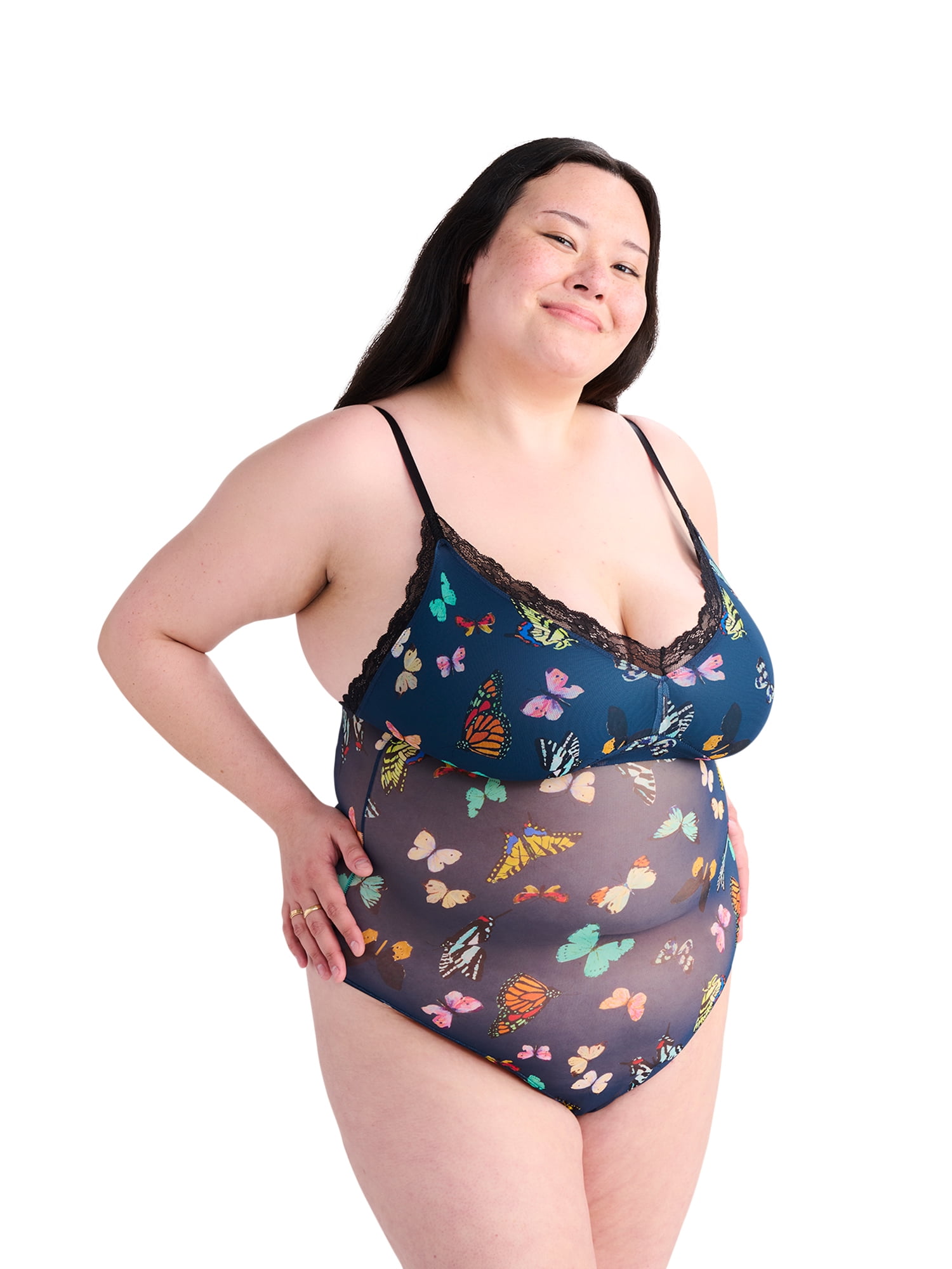 Parade Mesh Lined Cups Bodysuit, Sizes XS to 3XL