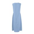 thumbnail image 5 of CHGBMOK Women Dress Button V Neck Sleeveless Long Dress Solid Loose Casual Shift Dress Wedding Guest Party Formal Dress, 5 of 7