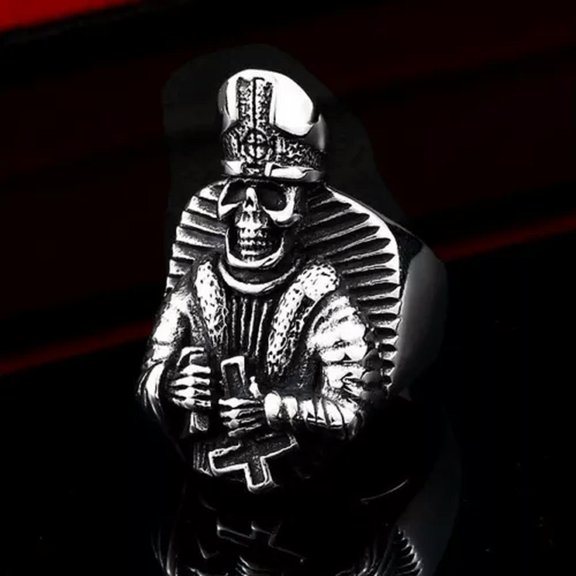 K-KED Empire Preacher Vintage Ring Men's Stainless Steel Missionary Cross Band Silver-12