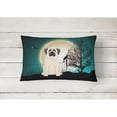 thumbnail image 2 of Halloween Scary Mastiff White Canvas Fabric Decorative Pillow, 2 of 3