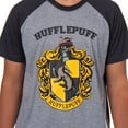 thumbnail image 4 of Harry Potter Hogwarts Castle Men's House Crest 2 Piece Raglan Pajama Short Set Gryffindor Slytherin Ravenclaw Hufflepuff, 4 of 7