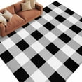 thumbnail image 3 of Black White Buffalo Check 5x8 Area Rugs, Farmhouse Plaid Modern Geometric Non-Skid Rubber Backing Large Rectangle Rugs - Living Room Bedroom Home Office, Indoor Floor Mat Carpets Washable Rug, 3 of 9