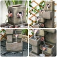 thumbnail image 6 of Outdoor Water Feature Fountain Tiered Waterfall Indoor Freestanding Cascade Fountains Modern Cube Style with LED Lights for Garden Patio Yard Pool Home Decor 37.8 Inches, 6 of 6