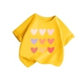 thumbnail image 1 of Plebaso T-Shirts à Imprimé Cœur pour Garçons et Filles, Col Rond, Manches Courtes Décontractées, Hauts Graphiques Mignons pour Enfants, 1 of 3