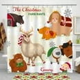 thumbnail image 1 of Festive Christmas Farm Shower Curtain - Holiday Decor, 1 of 5