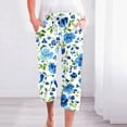 thumbnail image 2 of CZHJS Workout Tights Pencil Pants Women Floral Printing Capris Hiking Pants for Ladies High Waist Comfy Boho Summer Beach Pant Capri Yoga Leggings Compression Pants, 2 of 5