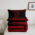 thumbnail image 5 of meiyoeat Red Gradient Initial F King Size Comforter Sets,Dark Letter Ombre Print Comforters King Size,Black Reversible,3 Pieces,1 Comforter And 2 Pillowcases, 5 of 7