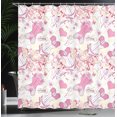 thumbnail image 4 of Ambesonne Fashion Shower Curtain, Vintage and Feminine, 69"Wx84"L, Beige and Pink, 4 of 5
