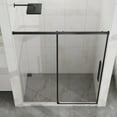 thumbnail image 2 of Frameless Shower Door Goodyo 60" W x 72" H Sliding Shower Door, Semi-Frameless Glass Shower Door, 1/4" (6mm) Thick Tempered Clear Glass with Easy-clean Coating, Stainless Steel Hardware, Matte Black,, 2 of 10