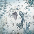 thumbnail image 5 of Mermaid Shower Curtain, Sea Ocean Octopus Coral Reef Fish Seashell Jellyfish Theme Waterproof Fabric Bathroom Curtains, Teal and Blue Sea Ocean Bathroom Shower Curtain with 12PCS Hooks, 47X64IN, 5 of 5