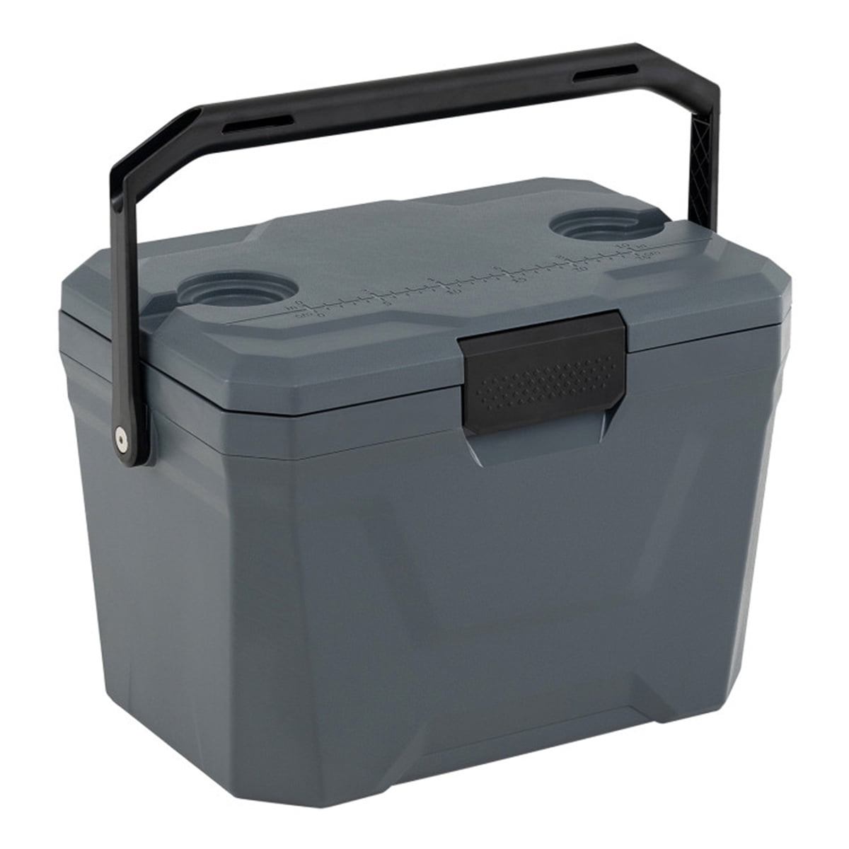 21Qt Portable Cooler Box with 3-Layer Insulation , Hard Shell Ice Chest with 2 Cup Holders,for Outdoor Camping Fishing (Gray)