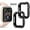 2 Pack-Noir, variante sur ALMNVO Étui 2 Pack pour Apple Watch Case Series 7 45mm 41mm 44mm 40mm 42mm 38mm Accessoires Pare-Chocs Protecteur en TPU Plaqué Souple Étui iWatch 3 4 5 6 SE 2