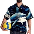 thumbnail image 4 of Starry Shark Men's Short Sleeve Poplin Beach Shirts, Casual Printed Button Down Summer Hawaiian Shirt - Unisex, 4 of 6