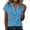 `Light Blue, variant on Hurxie Womens Short Sleeve Shirts V Neck Collared Button Down Shirt Tops with Pockets Pink,XL