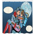 thumbnail image 3 of Ambesonne Romantic Shower Curtain, Astronaut Couple Love, 69"Wx84"L, Multicolor, 3 of 3