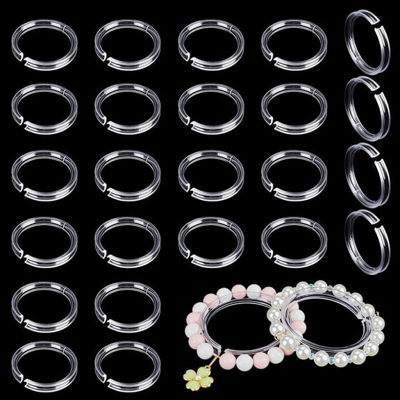 24Pcs Clear Acrylic Bracelet Displays Stands 2.05Inch Round Bracelet Display Ring Loop Holders Bangle Organizer Rack Transparent Shelves Jewelry Holder for Selling Storage Showing