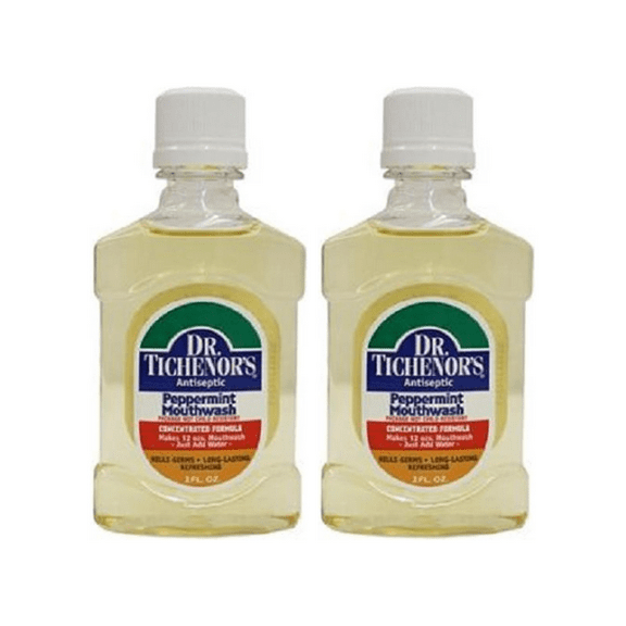 Dr. Tichenor's Peppermint Mouthwash, All Natural, Concentrate, 2 fl. Oz - 2 Pack