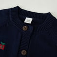 thumbnail image 4 of NAISIBABY Girls Cardigan Sweater, Christmas Embroidery Button-Up Long Sleeve Fall Winter Knit Tops Outwear Dark Blue 6T, 4 of 6