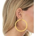 thumbnail image 3 of Floreo 10k Yellow Gold 50mm x 4mm High Polish Round Tube Hoop Earrings, 3 of 3