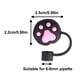 thumbnail image 5 of 2 tapones de silicona con forma de pata de gato negra para pajitas., 5 of 6