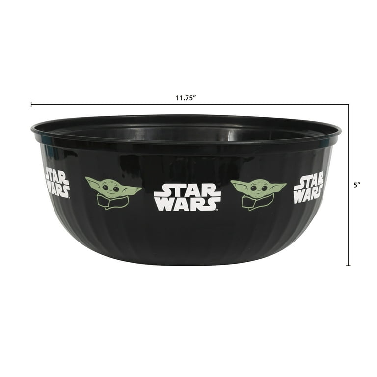 Star Wars The Mandalorian The Child Baby Yoda Plastic Bowl, 11.75in, Size: 11.75 inch, Black
