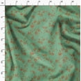 thumbnail image 3 of Soimoi Floral Print, Silk Fabric, Decor Sewing Fabric by The Yard 42 Inch Wide,Decorative Fabric for Shirts Suits Ties, Green & Orange, 3 of 6