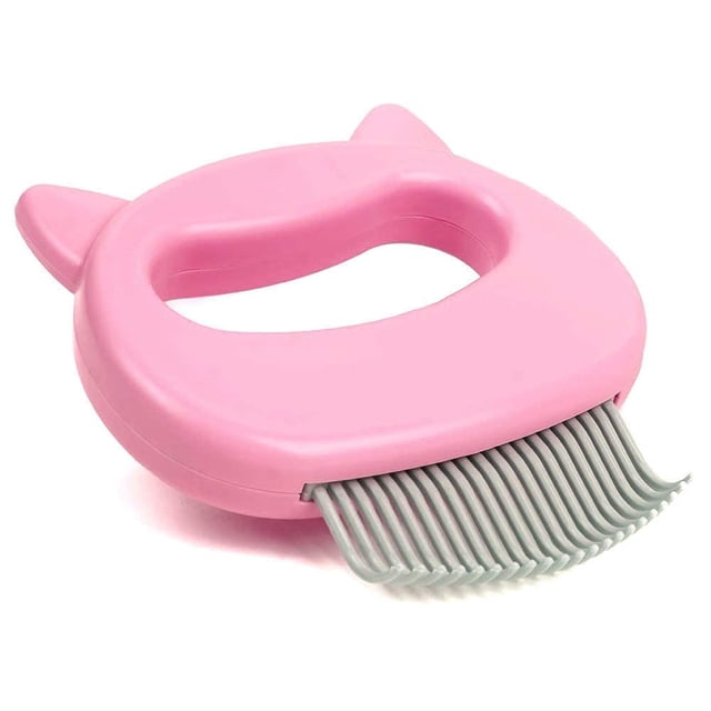 Peine masajeador para quitar el pelo de mascotas, cepillo suave para quitar el pelo enmarañado, herramienta para quitar el pelo largo y corto, para gatos, perros, cachorros, conejos (rosa)