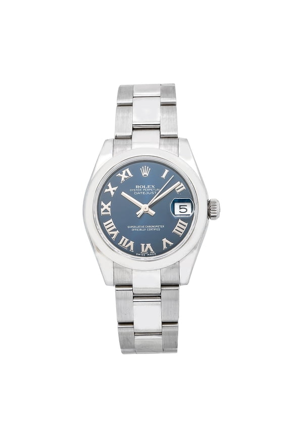Pre-Owned Rolex Datejust 31MM 178240 Blue Roman Dial Smooth Bezel Stainless Steel Oyster Bracelet