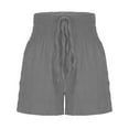 thumbnail image 6 of Xunlbb Womens Shorts,Women's Summer Fashion Solid Color Drawstring Shorts,Gray 2XL, 6 of 6