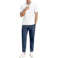 thumbnail image 5 of Dwellite Men's Casual Pants Fit Elastic Waist Drawstring Twill Pants Straight Leg Pants with Pocket Navy S, 5 of 7