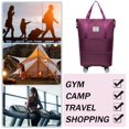 thumbnail image 5 of Wheeled Luggage Bag Travel Tote Bag with Trolley Sleeve Expandable Extra Duffel Bag Large Capacity Lightweight Traveling Foldable Suitcase 12.5*21.6/27.5'', 5 of 8