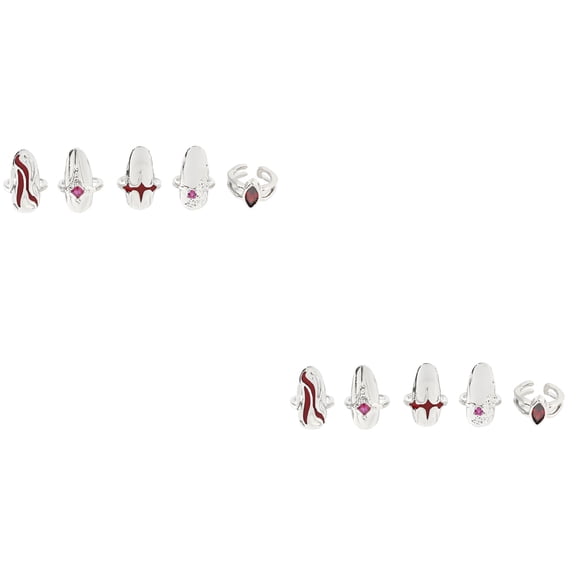 DESIGNICE 2026 New 2 Sets Nail Ring Fingernails Ring Nail Tip Ring Fashion Nail Jewelry Finger Decor for Nail Art,Fashion Accessories,Party Outfits,Special Occasions,Trendy Manicures