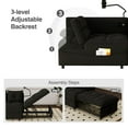 thumbnail image 4 of DEALTOPS Convertible Sleeper Chair Bed, Modern Velvet 4-in-1 Sofa with USB Ports, Phone Stand & Side Pocket, Black, 4 of 8