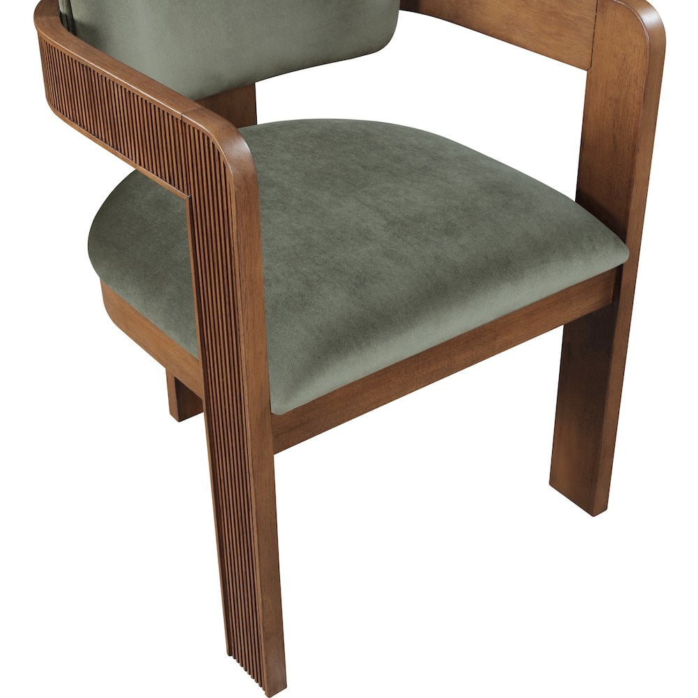 Meridian Furniture Sacha Green Velvet Dining Chair, Set of 2