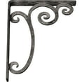 thumbnail image 4 of Ekena Millwork 1 1/2"W x 10"D x 12"H Avery Wrought Iron Bracket, (Single center brace), Antiqued Warm Silver, 4 of 8