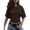 Black, variant on Women's Cute Summer Tops Plus Size Short Sleeve Crop Tops for Women, Round Neck Slim Fit T-Shirt for Date Night and office Brown M