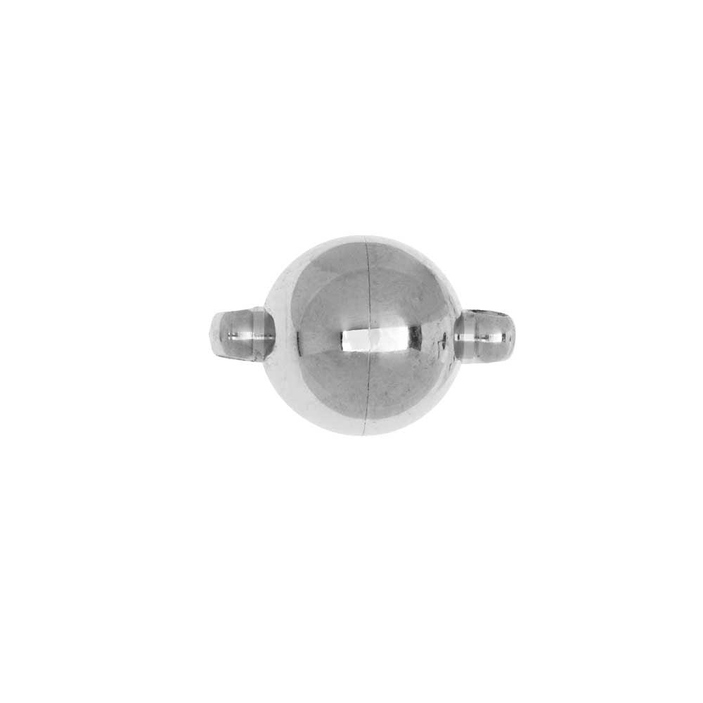 1x BRIGHT STERLING SILVER PLAIN ROUND BALL MAGNETIC CLASP 10mm #2661 